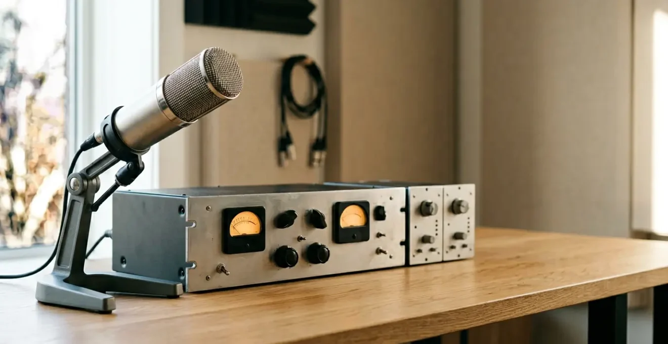 Professional vintage audio equipment displayed with natural lighting showing investment value