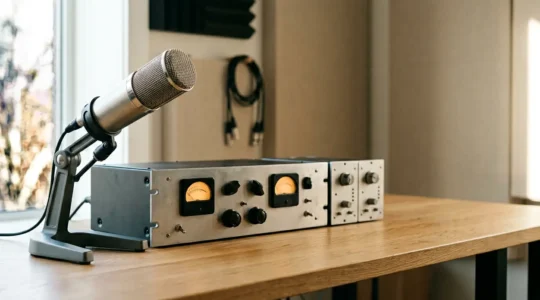 Professional vintage audio equipment displayed with natural lighting showing investment value